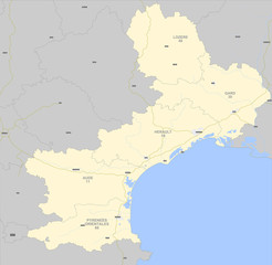 Carte de la région Languedoc Roussillon