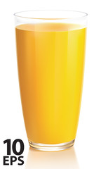 Orange juice on a white background. Vector illustration