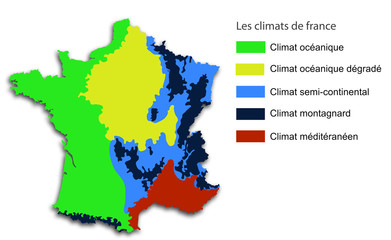 Carte des climats de France