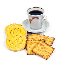 cup of coffee and biscuits