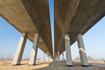 Under new highway bridge in Poland