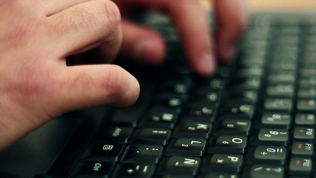 Typing on keyboard
