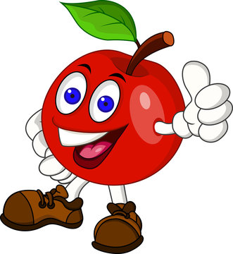 Red apple cartoon character