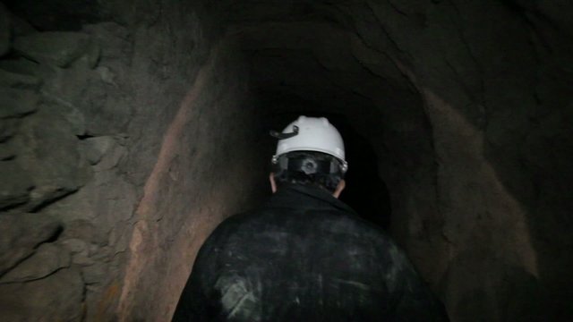 Miner walk in mine