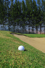 Golf ball and sand hole