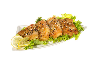 Roasted fish with lemon