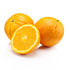 Orange fruits isolated on white background