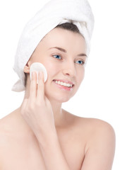 Young woman with perfect health skin of face