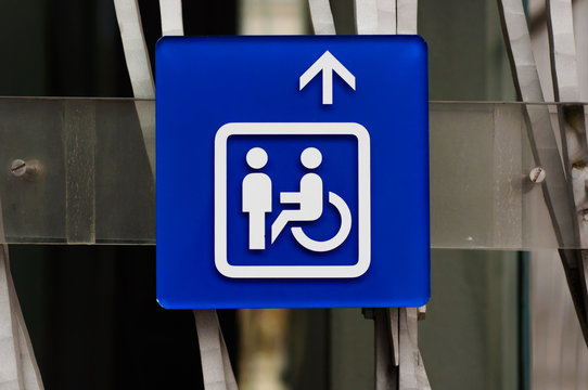 Handicap sign in blue