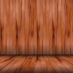 Vector wood room with panel and floor background