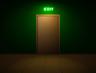 Room with exit sign