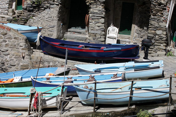 Obraz premium The Fishing Boats in Cinque Terre Italy