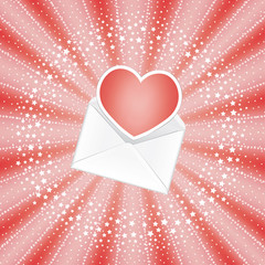 Envelope with red heart