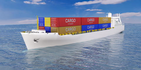 Obraz premium cargo ship in the sea