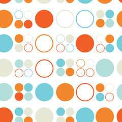 Seamless pattern of colored circles and rings