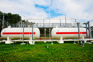tanks and pipes with gas