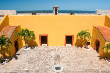 Inner courtyard of San Miguel Fort,  Campeche (Mexico)