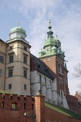 Fototapeta na wymiar Fragment Wawelu Królów w Krakowie