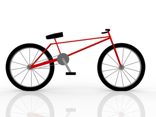 illustration of a red bicycle isolated on white