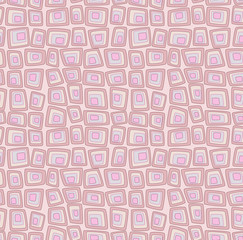 Pink seamless pattern with geometric squares pop art imitation