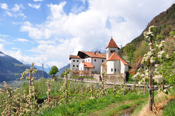 Fototapeta na wymiar Kościół parafialny św Piotra - Południowy Tyrol