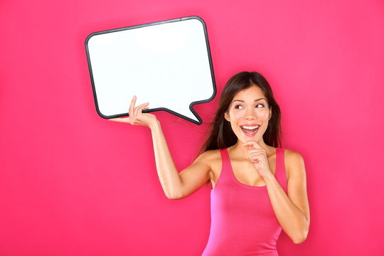 Woman showing sign