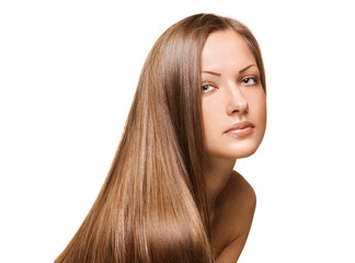 woman with long healthy natural hair