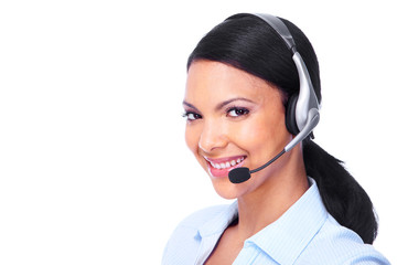 Call center operator business woman.