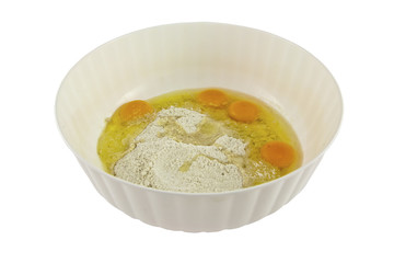 Pie dough before stirring