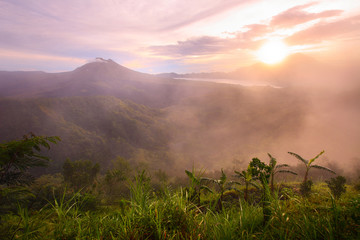 Sunrise in mountains