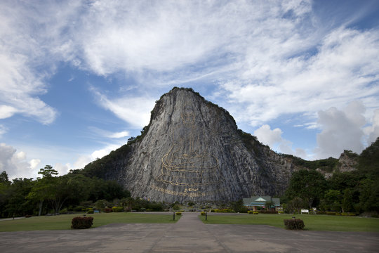 buddha image on the rock