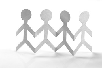 close up of paper people