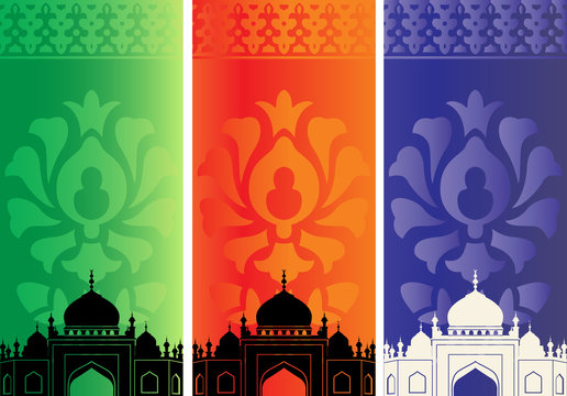 Islamic banners with mosque