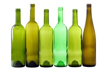 Empty green bottles