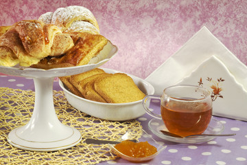tea cup and sweets