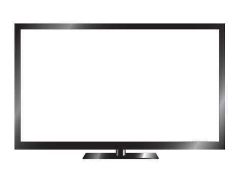 Silver led or lcd tv isolated
