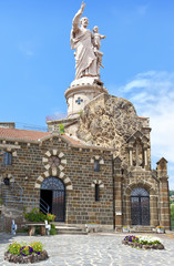 Fototapeta na wymiar Le Puy-en-Velay, Saint Joseph statue of Good Hope Espaly