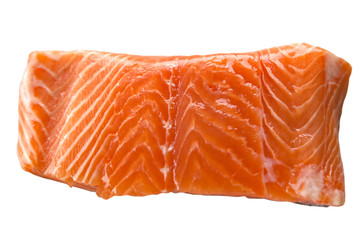 Raw salmon steak