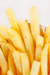 French fries in a white box