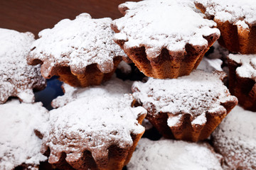 cakes with sugar powder