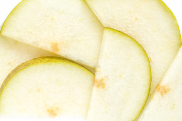 sliced pear closeup