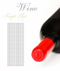 Bottle of wine isolated on white background