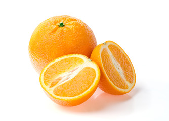 Two Oranges on White Background
