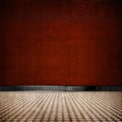 red retro vintage grunge empty room