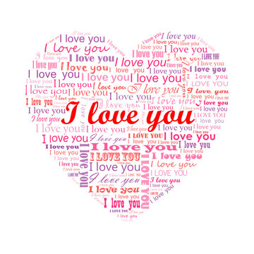 “I LOVE YOU” card (love romance friend heart valentine)