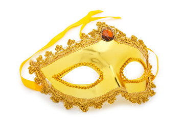 Golden mask isolated on the white