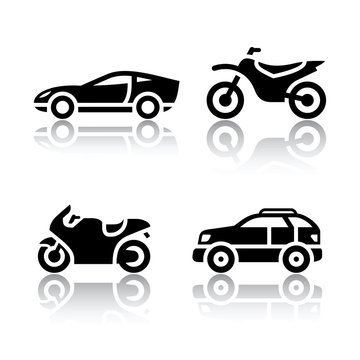 Set of transport icons - sports transportation
