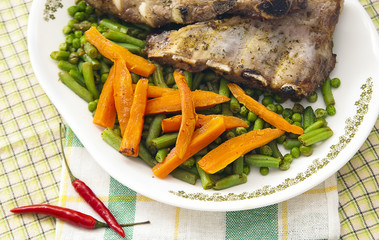 Pork ribs with vegetables