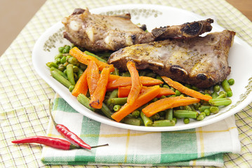 Grilled pork ribs