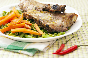 Pork ribs with carrot